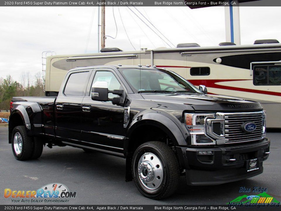 2020 Ford F450 Super Duty Platinum Crew Cab 4x4 Agate Black / Dark Marsala Photo #7