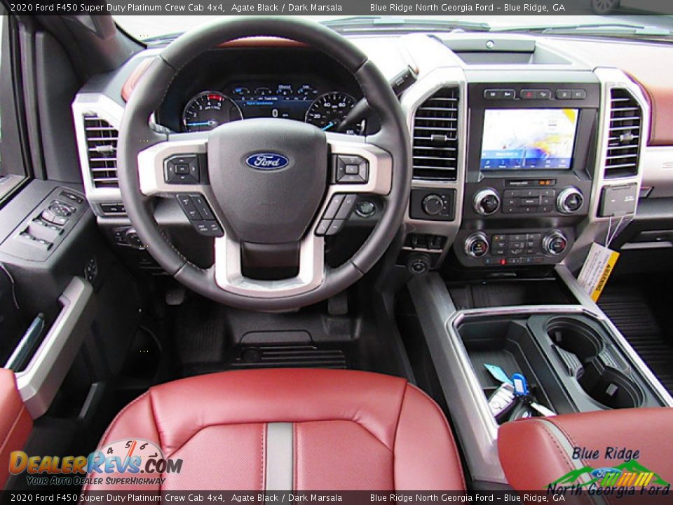 2020 Ford F450 Super Duty Platinum Crew Cab 4x4 Agate Black / Dark Marsala Photo #14