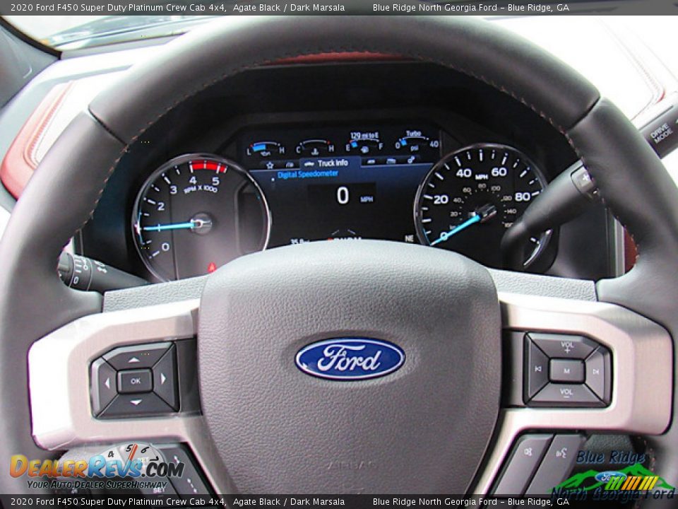 2020 Ford F450 Super Duty Platinum Crew Cab 4x4 Agate Black / Dark Marsala Photo #17