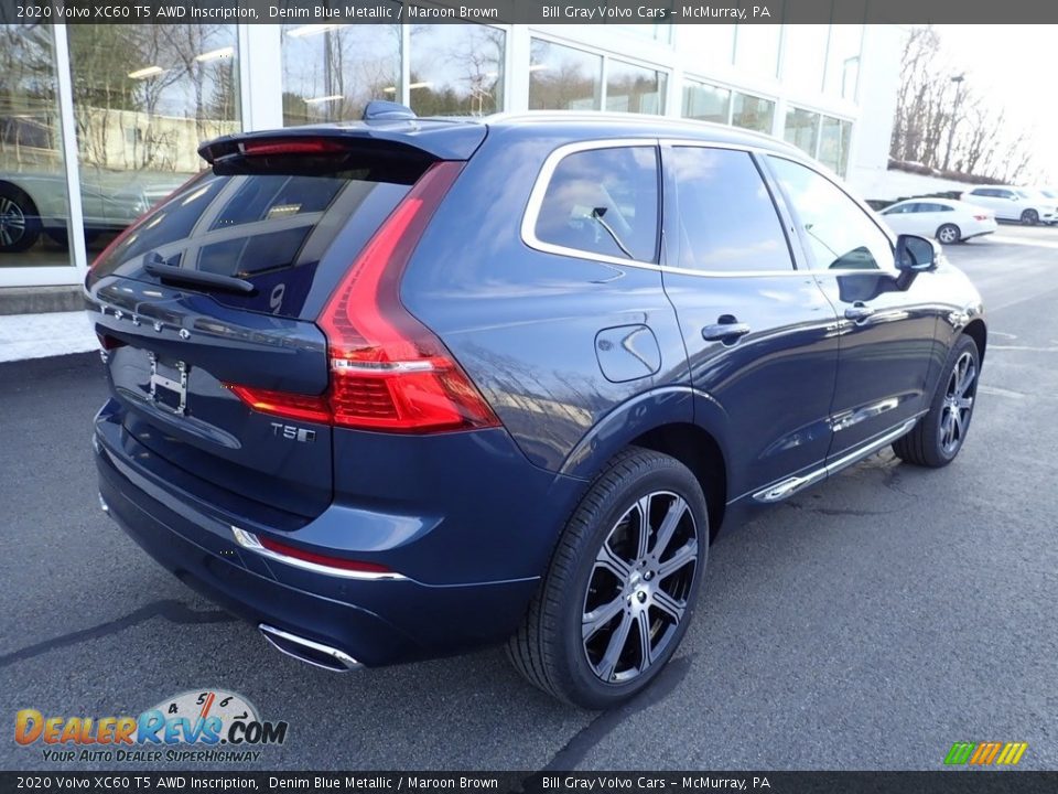 2020 Volvo XC60 T5 AWD Inscription Denim Blue Metallic / Maroon Brown Photo #2