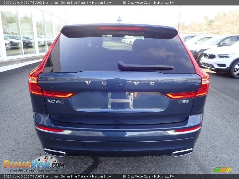 2020 Volvo XC60 T5 AWD Inscription Denim Blue Metallic / Maroon Brown Photo #3
