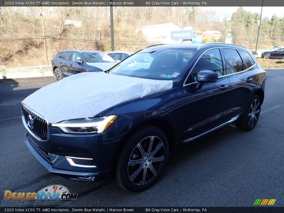 2020 Volvo XC60 T5 AWD Inscription Denim Blue Metallic / Maroon Brown Photo #5