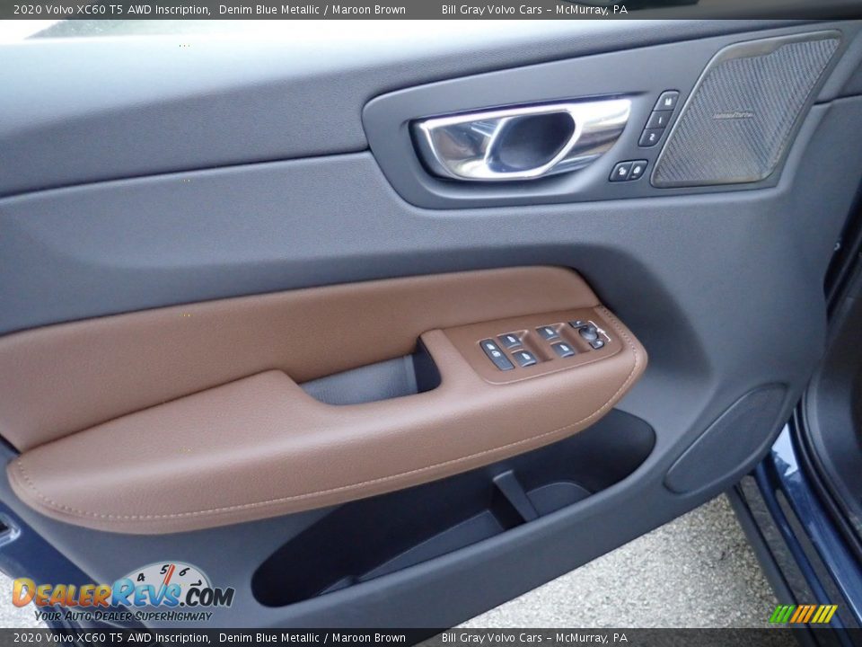 2020 Volvo XC60 T5 AWD Inscription Denim Blue Metallic / Maroon Brown Photo #10