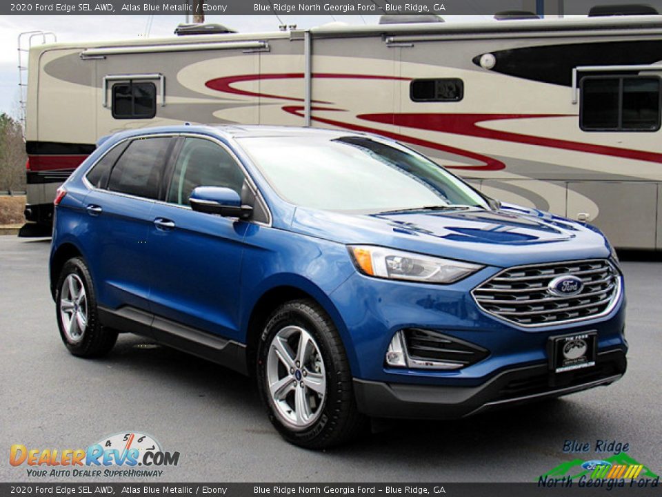 2020 Ford Edge SEL AWD Atlas Blue Metallic / Ebony Photo #7
