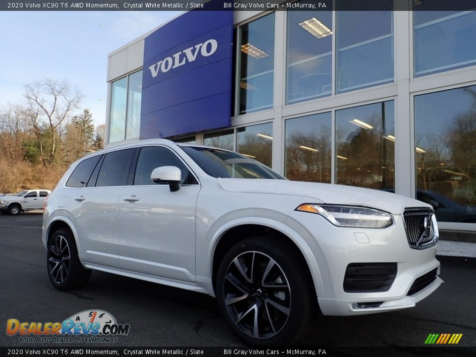 2020 Volvo XC90 T6 AWD Momentum Crystal White Metallic / Slate Photo #1