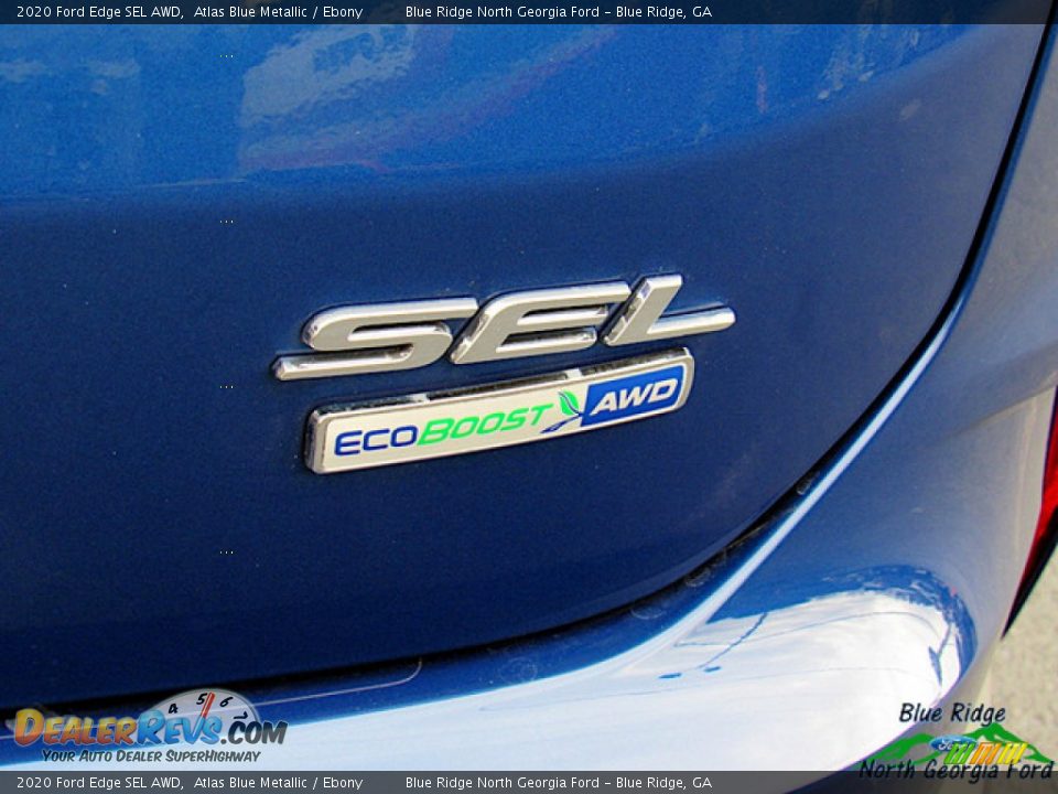 2020 Ford Edge SEL AWD Atlas Blue Metallic / Ebony Photo #35