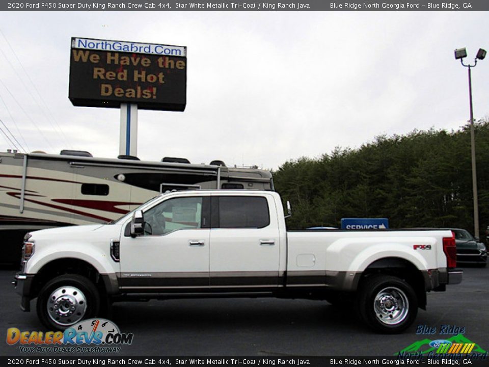 2020 Ford F450 Super Duty King Ranch Crew Cab 4x4 Star White Metallic Tri-Coat / King Ranch Java Photo #2