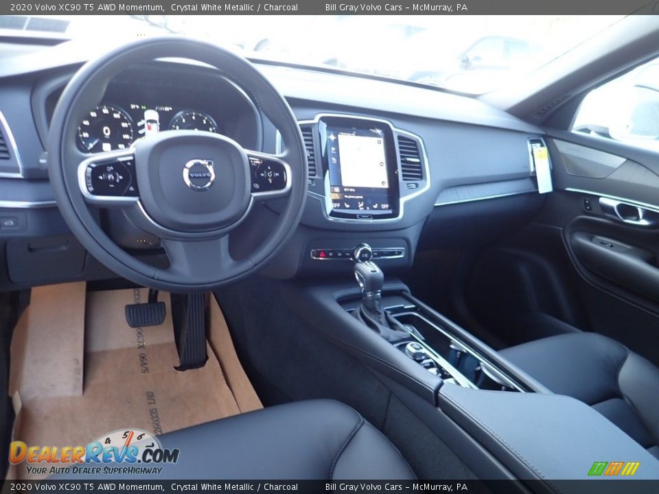 2020 Volvo XC90 T5 AWD Momentum Crystal White Metallic / Charcoal Photo #10