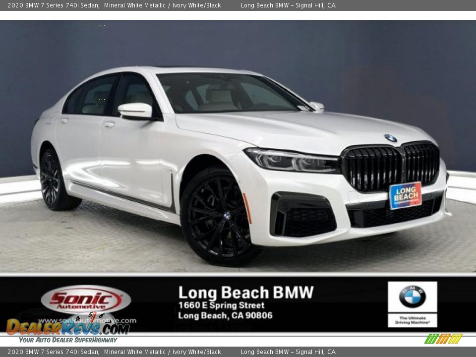 2020 BMW 7 Series 740i Sedan Mineral White Metallic / Ivory White/Black Photo #1