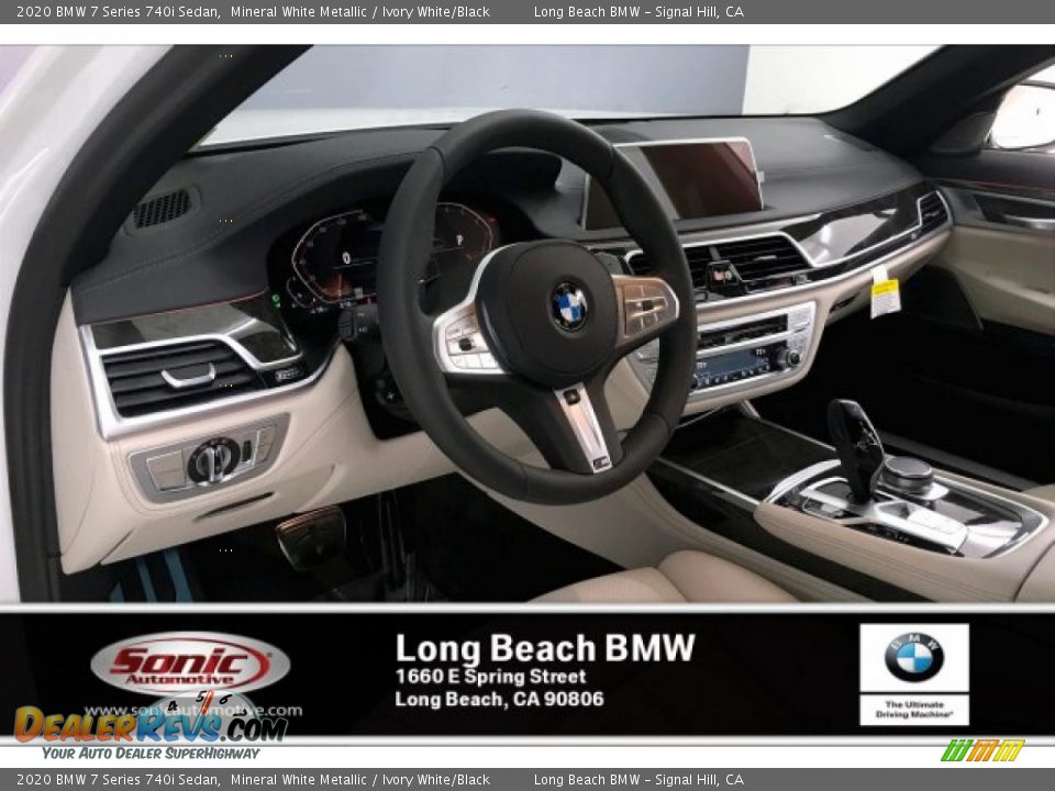 2020 BMW 7 Series 740i Sedan Mineral White Metallic / Ivory White/Black Photo #4