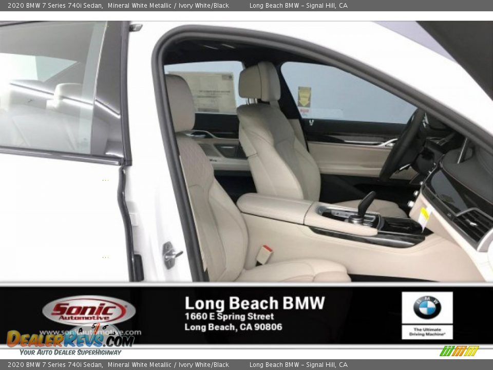 2020 BMW 7 Series 740i Sedan Mineral White Metallic / Ivory White/Black Photo #7