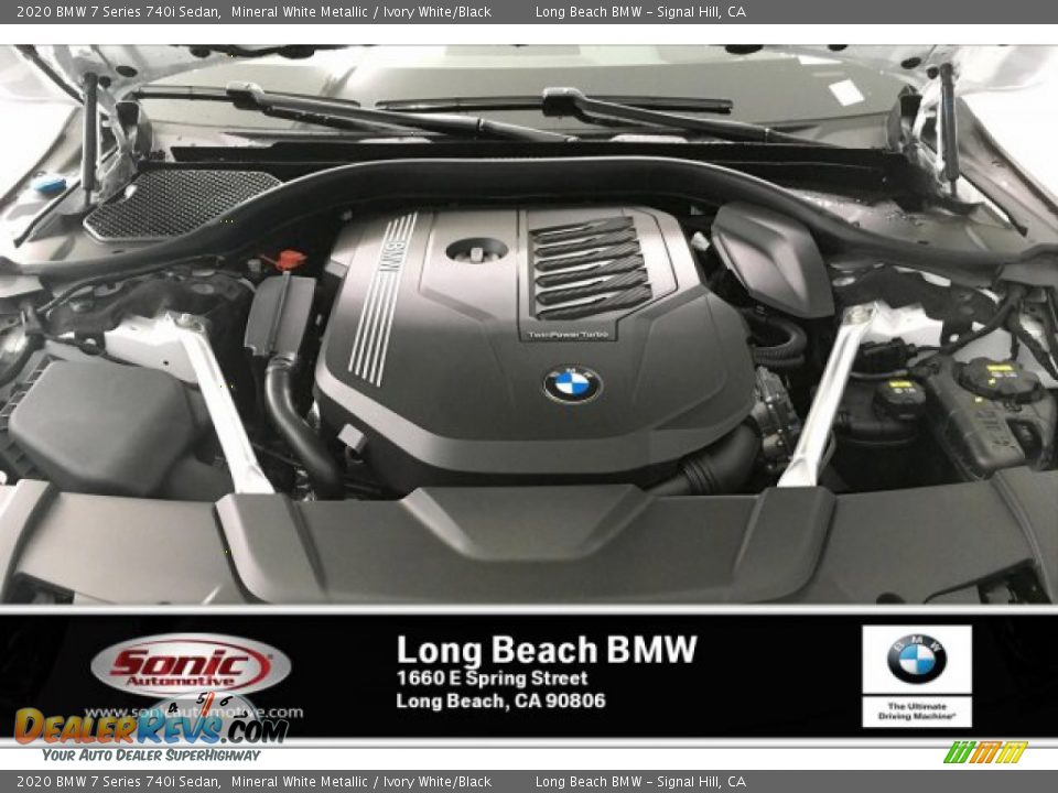 2020 BMW 7 Series 740i Sedan Mineral White Metallic / Ivory White/Black Photo #8