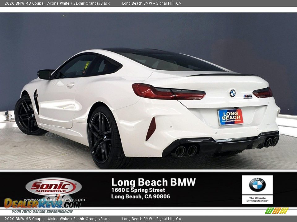 2020 BMW M8 Coupe Alpine White / Sakhir Orange/Black Photo #2