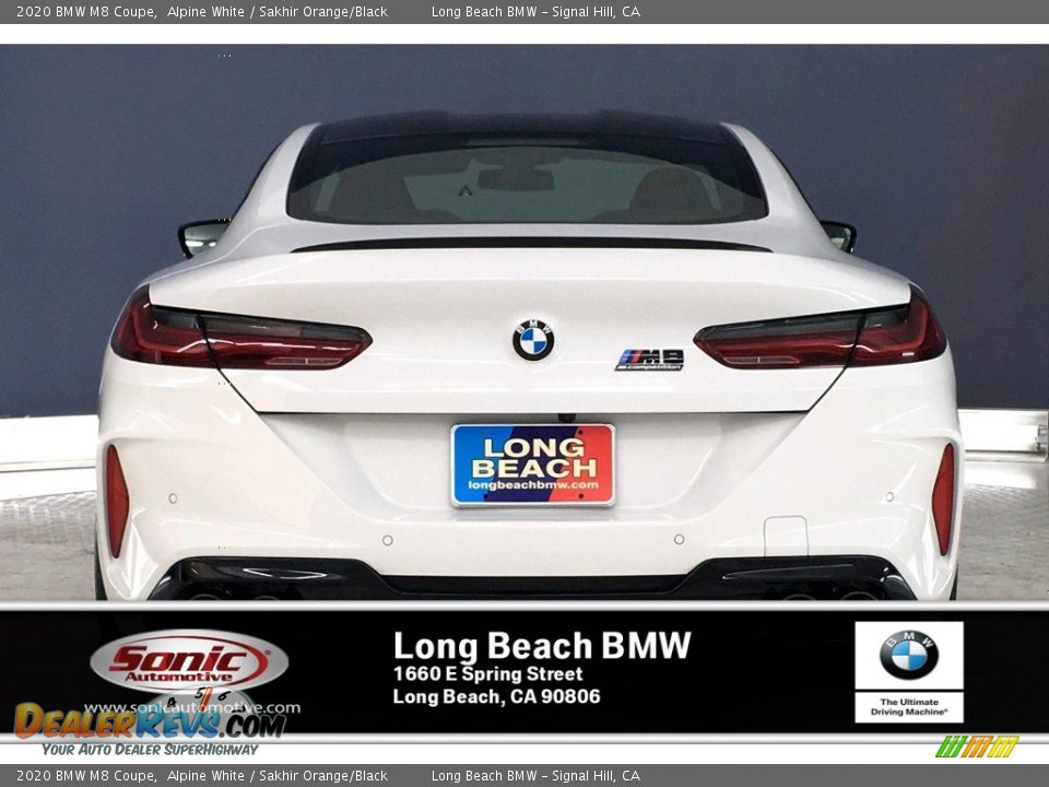2020 BMW M8 Coupe Alpine White / Sakhir Orange/Black Photo #3