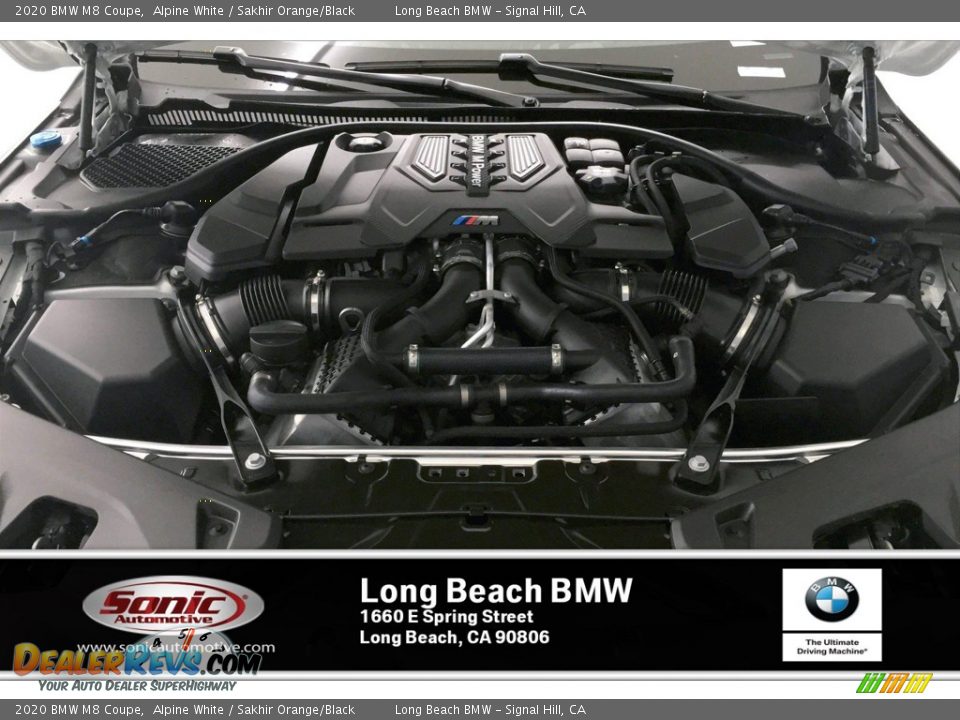 2020 BMW M8 Coupe Alpine White / Sakhir Orange/Black Photo #8