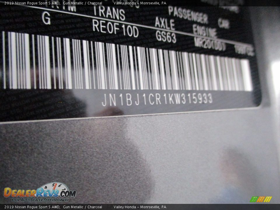 2019 Nissan Rogue Sport S AWD Gun Metallic / Charcoal Photo #19