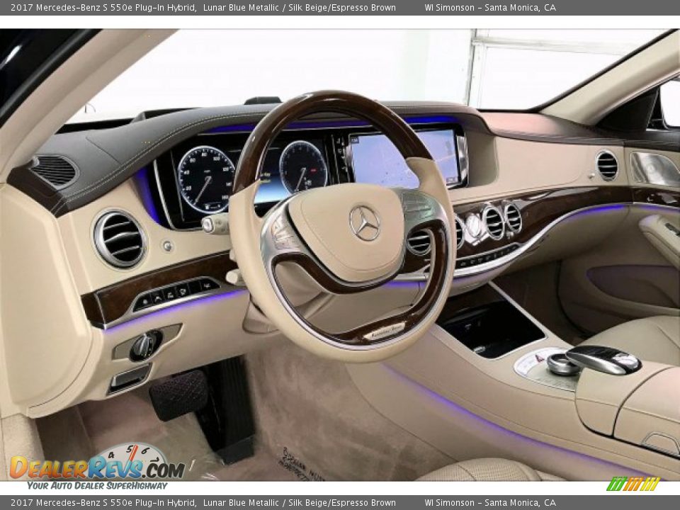 2017 Mercedes-Benz S 550e Plug-In Hybrid Lunar Blue Metallic / Silk Beige/Espresso Brown Photo #22