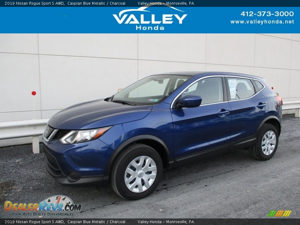 2019 Nissan Rogue Sport S AWD Caspian Blue Metallic / Charcoal Photo #1