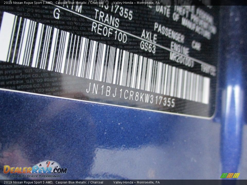 2019 Nissan Rogue Sport S AWD Caspian Blue Metallic / Charcoal Photo #19