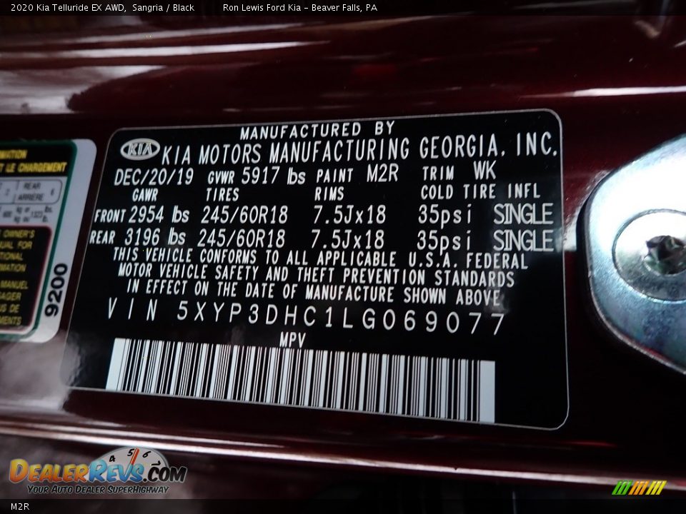 Kia Color Code M2R Sangria