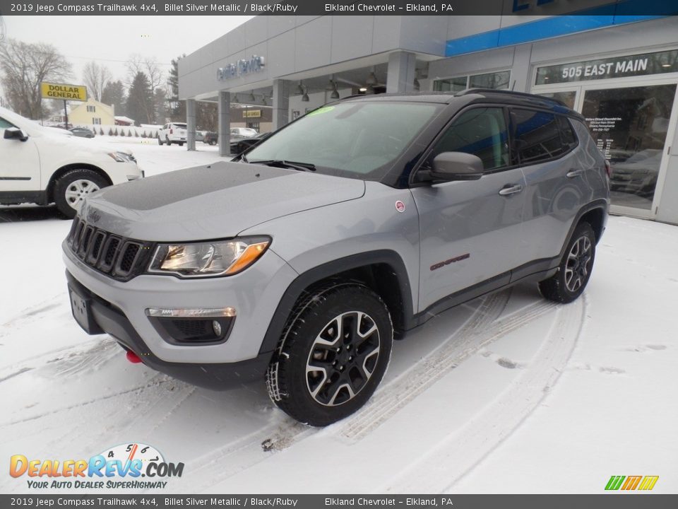 2019 Jeep Compass Trailhawk 4x4 Billet Silver Metallic / Black/Ruby Photo #1