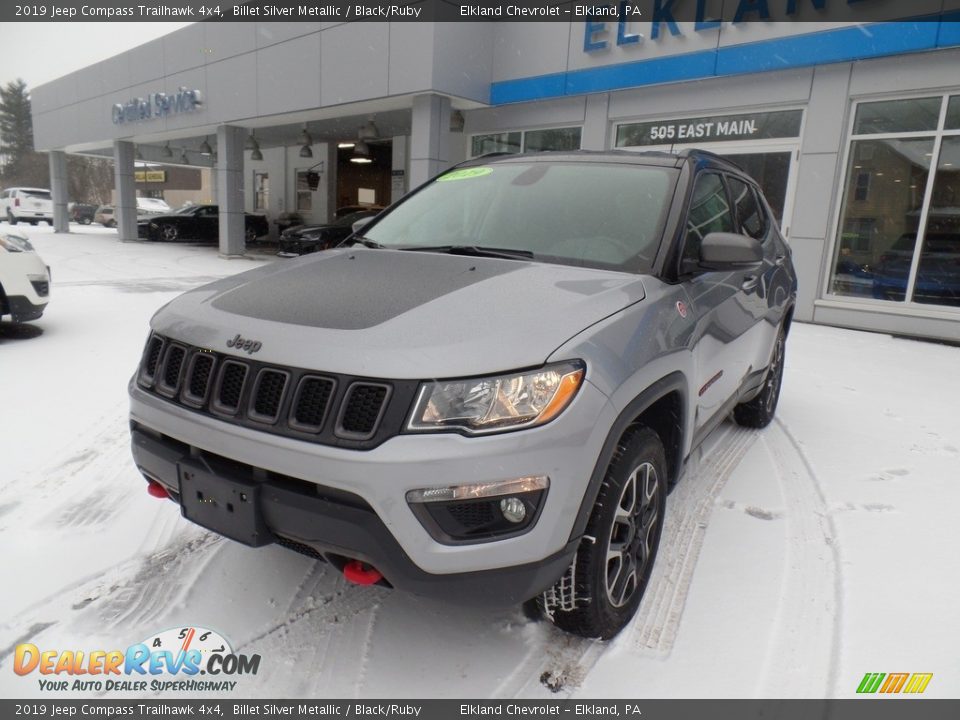 2019 Jeep Compass Trailhawk 4x4 Billet Silver Metallic / Black/Ruby Photo #2