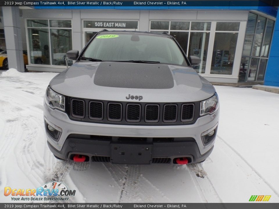 2019 Jeep Compass Trailhawk 4x4 Billet Silver Metallic / Black/Ruby Photo #3