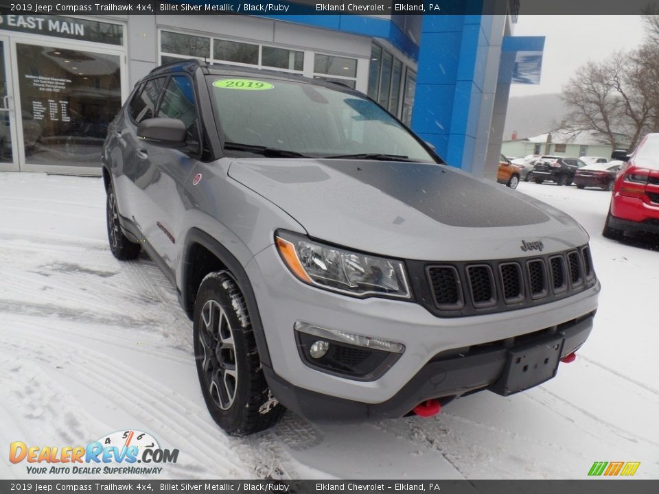 2019 Jeep Compass Trailhawk 4x4 Billet Silver Metallic / Black/Ruby Photo #4