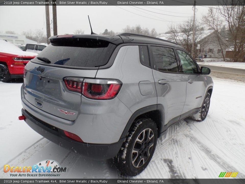 2019 Jeep Compass Trailhawk 4x4 Billet Silver Metallic / Black/Ruby Photo #7