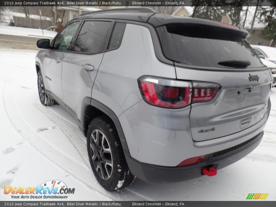 2019 Jeep Compass Trailhawk 4x4 Billet Silver Metallic / Black/Ruby Photo #9