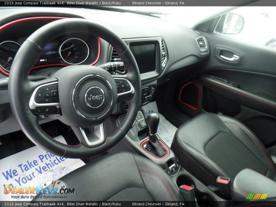 2019 Jeep Compass Trailhawk 4x4 Billet Silver Metallic / Black/Ruby Photo #15