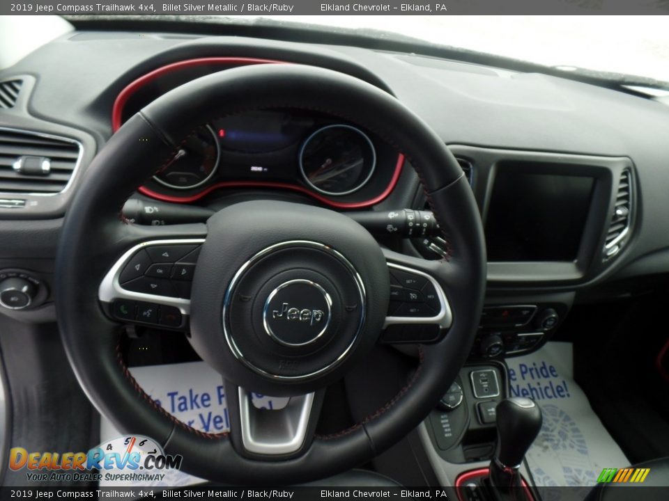 2019 Jeep Compass Trailhawk 4x4 Billet Silver Metallic / Black/Ruby Photo #16