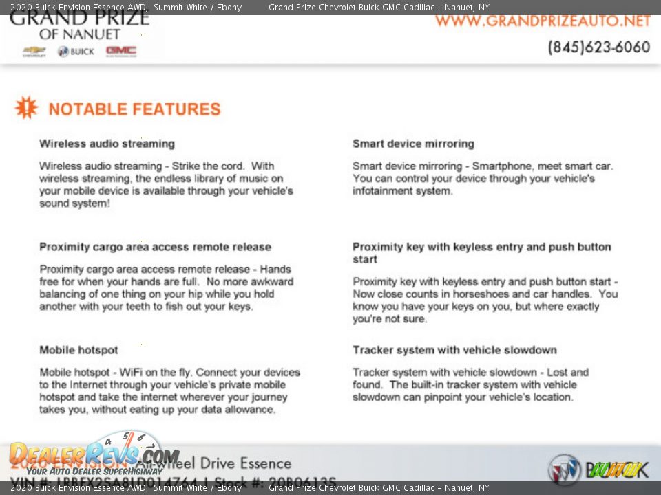 2020 Buick Envision Essence AWD Summit White / Ebony Photo #9