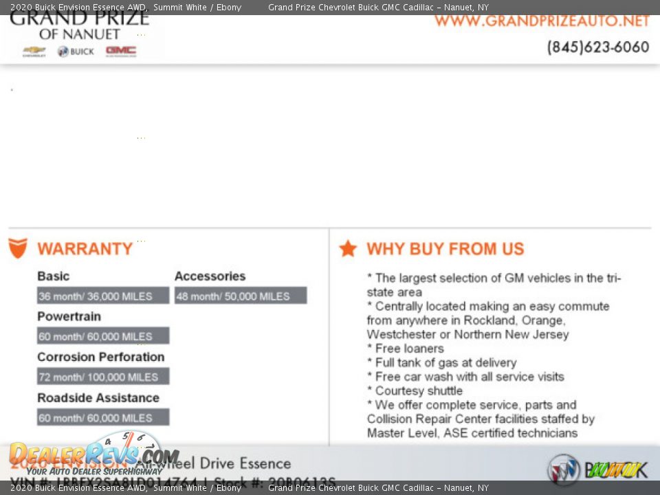 2020 Buick Envision Essence AWD Summit White / Ebony Photo #11