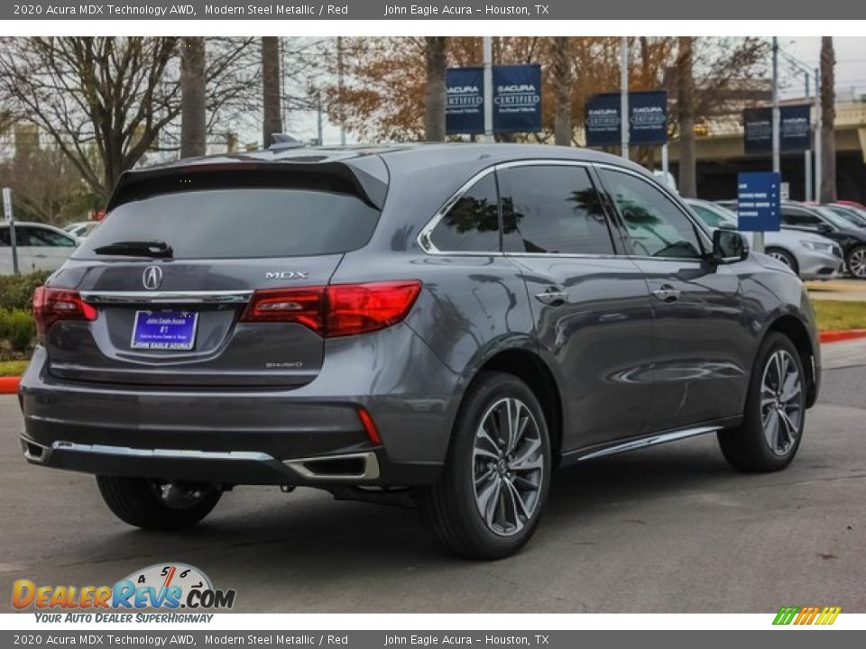 2020 Acura MDX Technology AWD Modern Steel Metallic / Red Photo #7