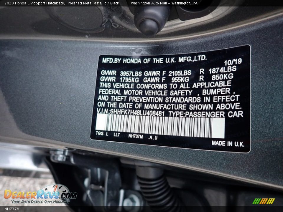 Honda Color Code NH737M Polished Metal Metallic