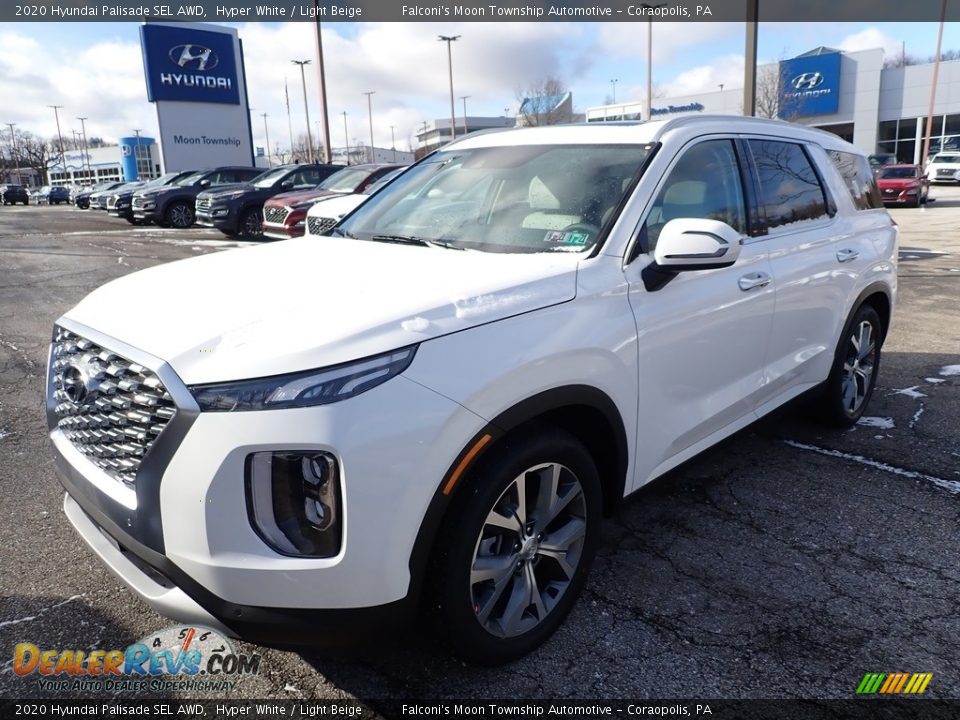 2020 Hyundai Palisade SEL AWD Hyper White / Light Beige Photo #5