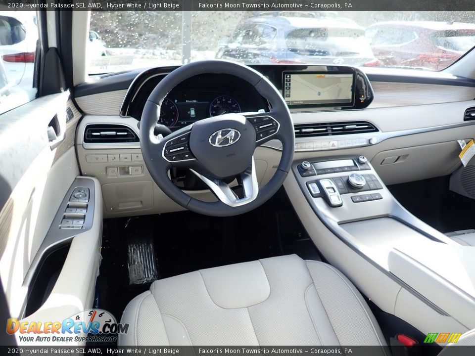 2020 Hyundai Palisade SEL AWD Hyper White / Light Beige Photo #9