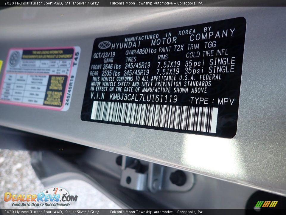 2020 Hyundai Tucson Sport AWD Stellar Silver / Gray Photo #12