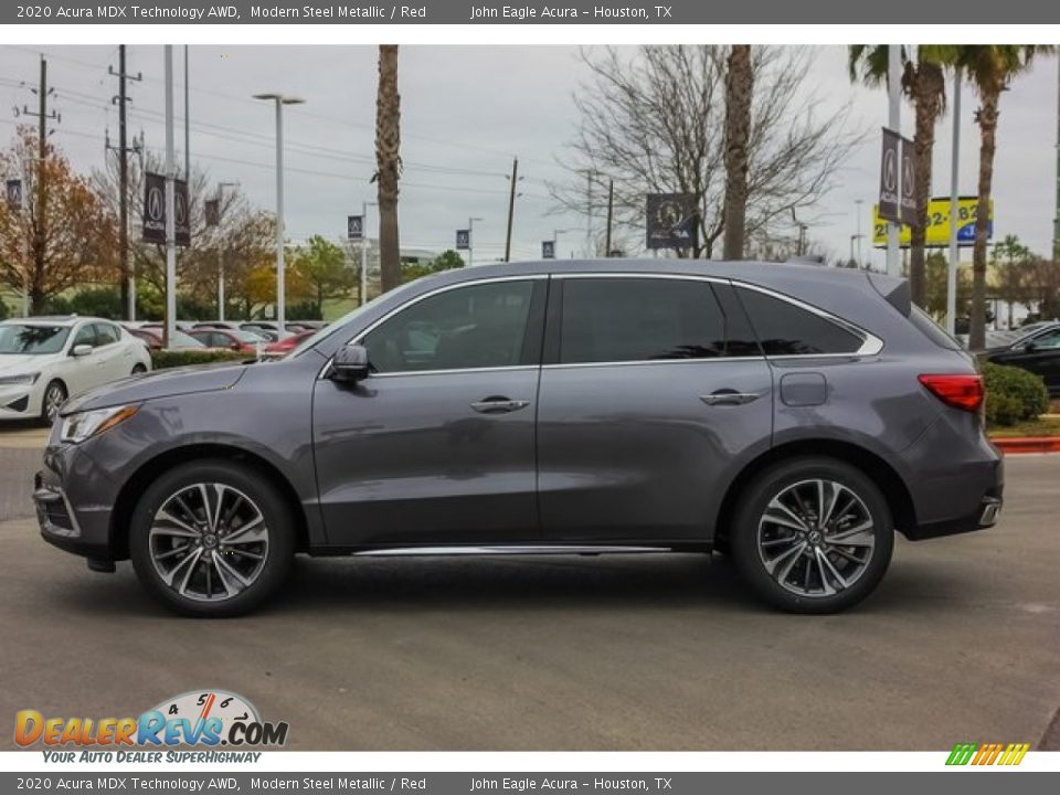 2020 Acura MDX Technology AWD Modern Steel Metallic / Red Photo #4