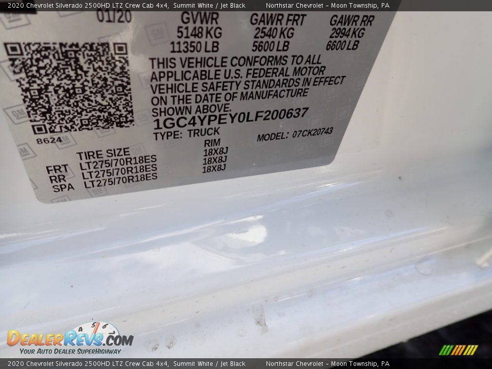 2020 Chevrolet Silverado 2500HD LTZ Crew Cab 4x4 Summit White / Jet Black Photo #14