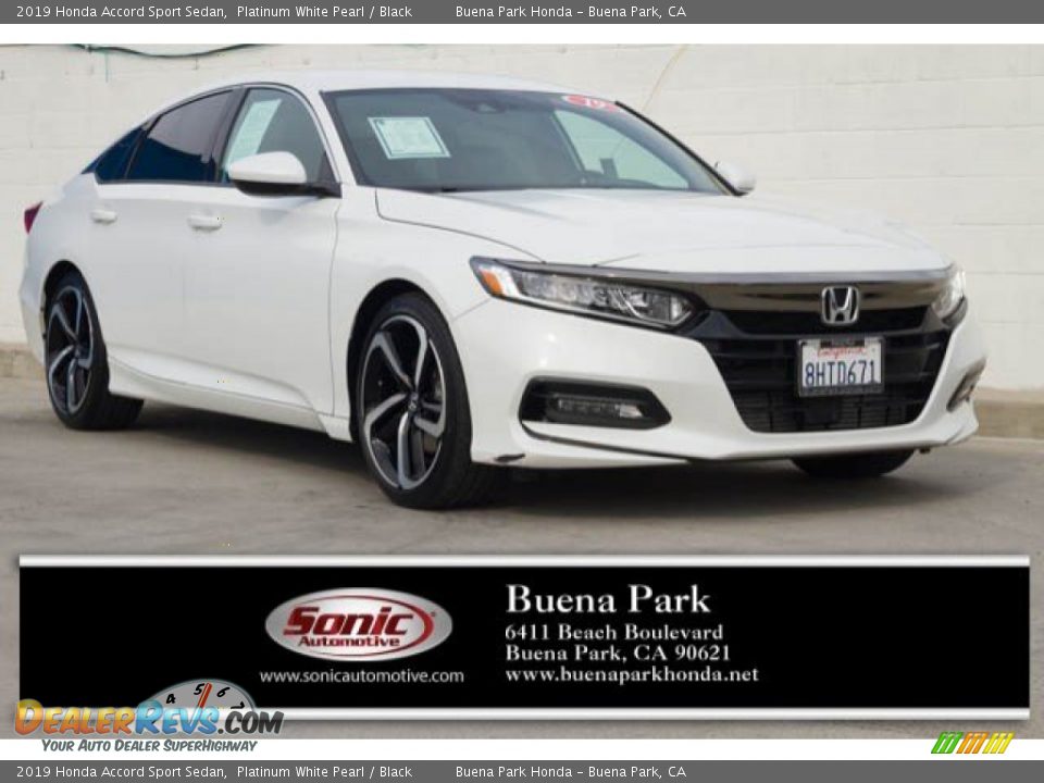 2019 Honda Accord Sport Sedan Platinum White Pearl / Black Photo #1