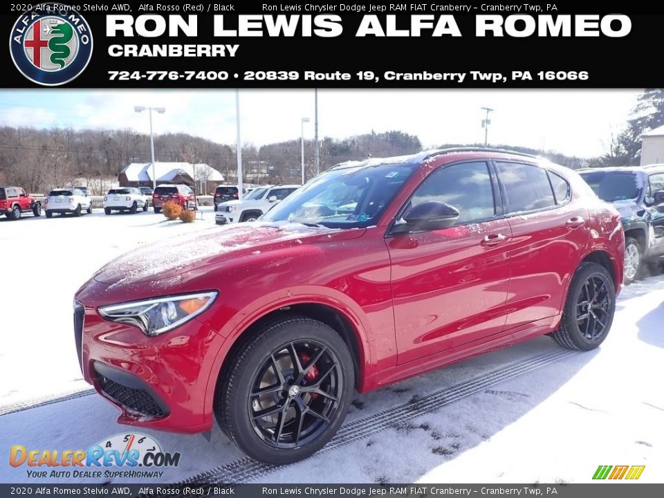 2020 Alfa Romeo Stelvio AWD Alfa Rosso (Red) / Black Photo #1