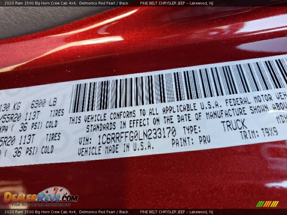 2020 Ram 1500 Big Horn Crew Cab 4x4 Delmonico Red Pearl / Black Photo #9