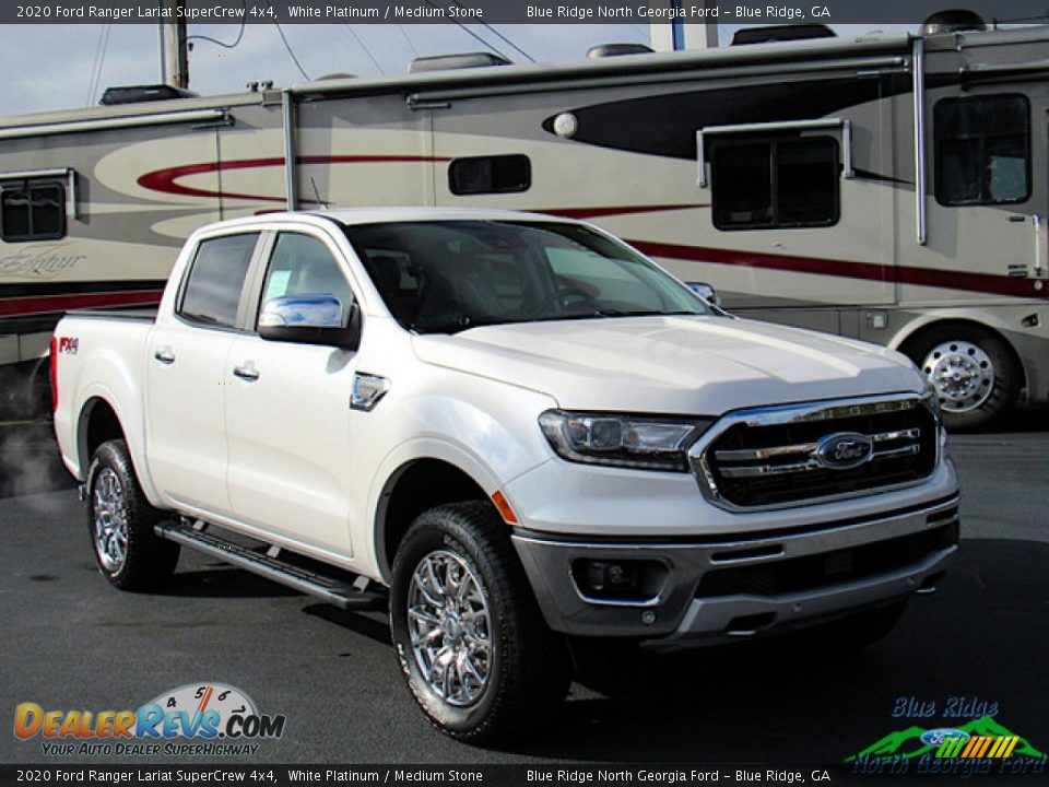 2020 Ford Ranger Lariat SuperCrew 4x4 White Platinum / Medium Stone