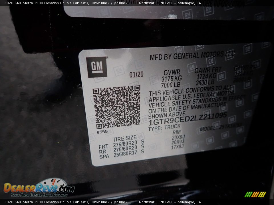 2020 GMC Sierra 1500 Elevation Double Cab 4WD Onyx Black / Jet Black Photo #10