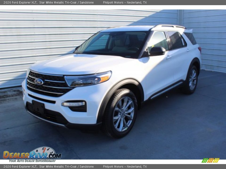 2020 Ford Explorer XLT Star White Metallic Tri-Coat / Sandstone Photo #4