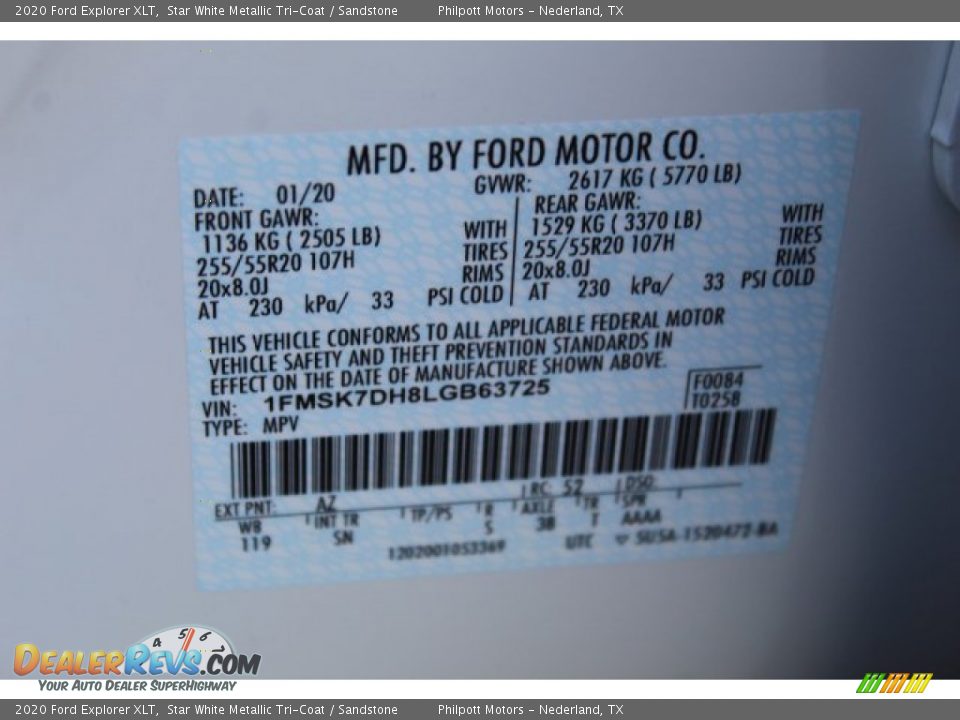 2020 Ford Explorer XLT Star White Metallic Tri-Coat / Sandstone Photo #26