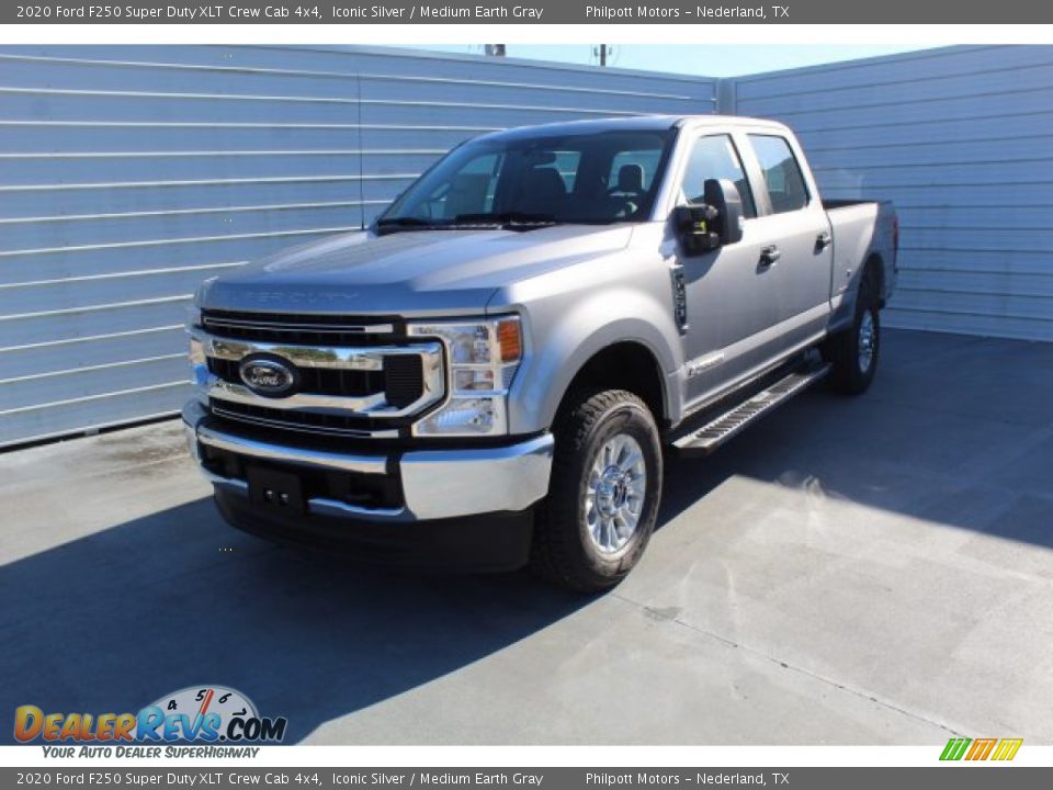2020 Ford F250 Super Duty XLT Crew Cab 4x4 Iconic Silver / Medium Earth Gray Photo #4