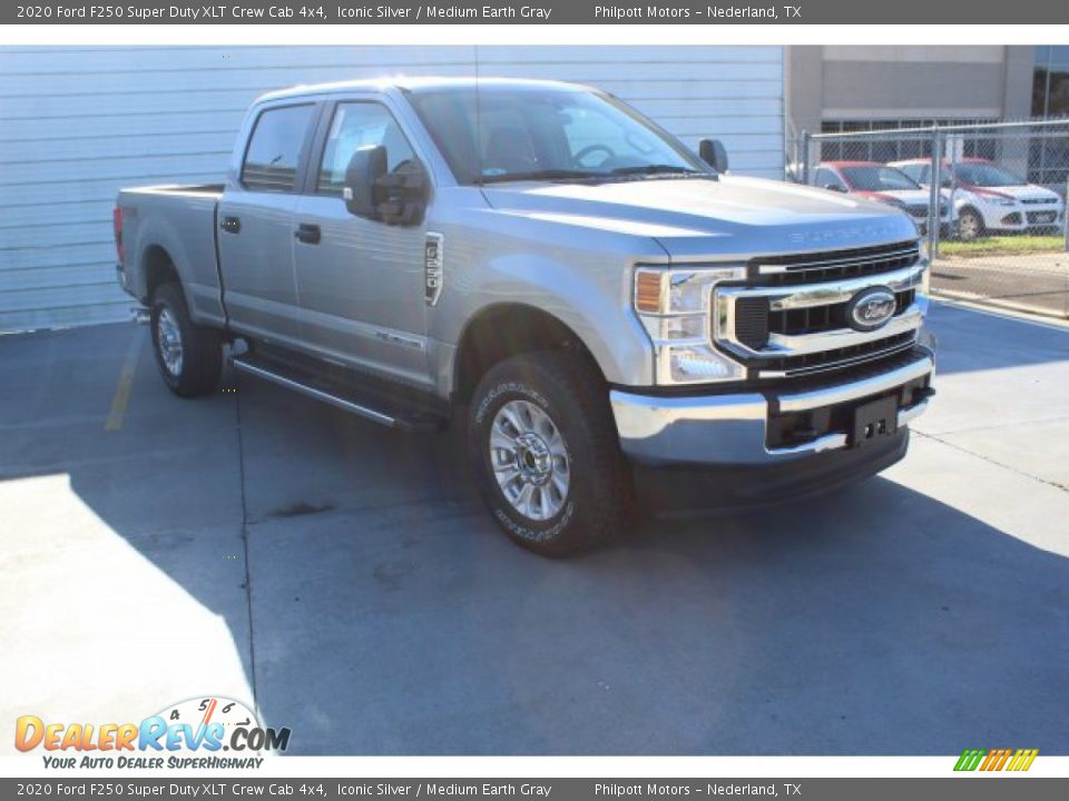 2020 Ford F250 Super Duty XLT Crew Cab 4x4 Iconic Silver / Medium Earth Gray Photo #2